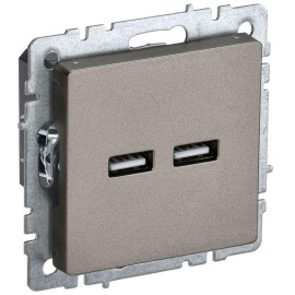 Розетка BRITE USB A+A 3.1А РЮ10-1-БрШ механизм шампань IEK BR-U21-D31-K37