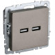 Розетка BRITE USB A+A 3.1А РЮ10-1-БрШ механизм шампань IEK BR-U21-D31-K37