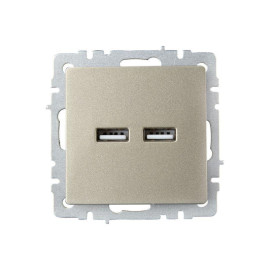 Розетка BRITE USB A+A 3.1А РЮ10-1-БрШ механизм шампань IEK BR-U21-D31-K37