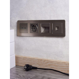 Розетка BRITE USB A+A 3.1А РЮ10-1-БрШ механизм шампань IEK BR-U21-D31-K37