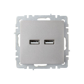 Розетка BRITE USB A+A 3.1А РЮ10-1-БрС механизм сталь IEK BR-U21-D31-K46