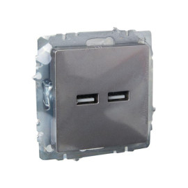 Розетка BRITE USB A+A 3.1А РЮ10-1-БрС механизм сталь IEK BR-U21-D31-K46