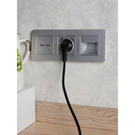 Розетка BRITE USB A+A 3.1А РЮ10-1-БрА механизм алюм. IEK BR-U21-D31-K47