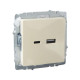 Розетка BRITE USB A+C 18Вт РЮ11-1-БрКр механизм беж. IEK BR-U22-018-K10