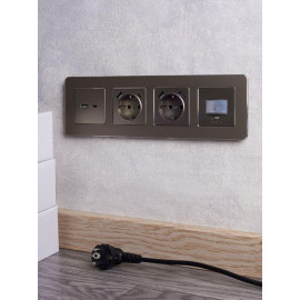 Розетка BRITE USB A+C 18Вт РЮ11-1-БрШ механизм шампань IEK BR-U22-018-K37