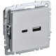 Розетка BRITE USB A+C 18Вт РЮ11-1-БрА механизм алюм. IEK BR-U22-018-K47