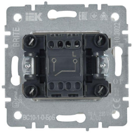 Выключатель 1-кл. СП BRITE ВС10-1-0-БрБ 10А механизм бел. IEK BR-V10-0-10-K01