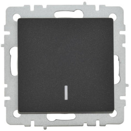 Выключатель 1-кл. СП BRITE ВС10-1-1-БрЧ 10А с индик. механизм черн. IEK BR-V10-1-10-K02
