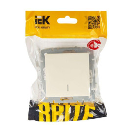 Выключатель 1-кл. СП BRITE ВС10-1-1-БрКр 10А с индик. механизм беж. IEK BR-V10-1-10-K10
