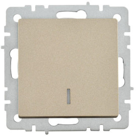 Выключатель 1-кл. СП BRITE ВС10-1-1-БрШ 10А с индик. механизм шампань IEK BR-V10-1-10-K37