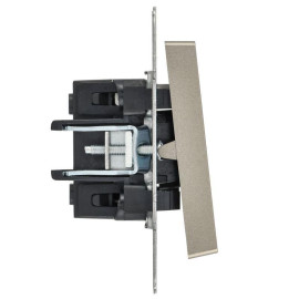 Выключатель 1-кл. СП BRITE ВС10-1-1-БрШ 10А с индик. механизм шампань IEK BR-V10-1-10-K37