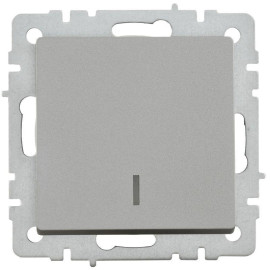 Выключатель 1-кл. СП BRITE ВС10-1-1-БрС 10А с индик. механизм сталь IEK BR-V10-1-10-K46