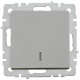 Выключатель 1-кл. СП BRITE ВС10-1-1-БрС 10А с индик. механизм сталь IEK BR-V10-1-10-K46