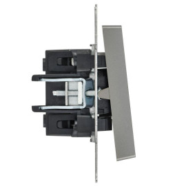 Выключатель 1-кл. СП BRITE ВС10-1-1-БрС 10А с индик. механизм сталь IEK BR-V10-1-10-K46