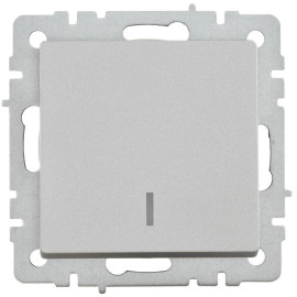 Выключатель 1-кл. СП BRITE ВС10-1-1-БрА 10А с индик. механизм алюм. IEK BR-V10-1-10-K47