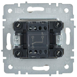Выключатель проходной 1-кл. СП BRITE ВС10-1-6-БрБ 10А механизм бел. IEK BR-V12-0-10-K01