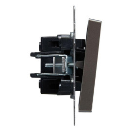 Выключатель проходной 1-кл. СП BRITE ВС10-1-6-БрС 10А механизм сталь IEK BR-V12-0-10-K46