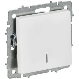 Выключатель проходной 1-кл. СП BRITE ВС10-1-7-БрАБ 10А с индикацией механизм арктич. бел. IEK BR-V12-1-10-K91