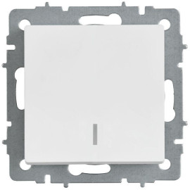 Выключатель проходной 1-кл. СП BRITE ВС10-1-7-БрАБ 10А с индикацией механизм арктич. бел. IEK BR-V12-1-10-K91