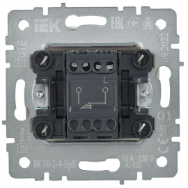 Выключатель 1-кл. СП BRITE ВС10-1-4-БрБ 10А самовозвратн. механизм бел. IEK BR-V14-0-10-K01
