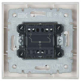 Выключатель 2-кл. СП BRITE ВСР10-2-0-БрБ 10А в сборе бел. IEK BR-V20-0-10-K01-F