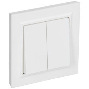 Выключатель 2-кл. СП BRITE ВСР10-2-0-БрАБ 10А в сборе арктич. бел. IEK BR-V20-0-10-K91-F