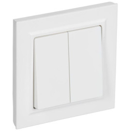 Выключатель 2-кл. СП BRITE ВСР10-2-0-БрАБ 10А в сборе арктич. бел. IEK BR-V20-0-10-K91-F