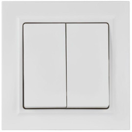 Выключатель 2-кл. СП BRITE ВСР10-2-0-БрАБ 10А в сборе арктич. бел. IEK BR-V20-0-10-K91-F