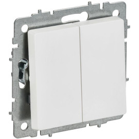 Выключатель 2-кл. СП BRITE ВС10-2-0-БрАБ 10А механизм арктич. бел. IEK BR-V20-0-10-K91
