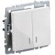 Выключатель 2-кл. СП BRITE ВС10-2-1-БрБ 10А с индик. механизм бел. IEK BR-V20-1-10-K01
