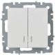Выключатель 2-кл. СП BRITE ВС10-2-1-БрБ 10А с индик. механизм бел. IEK BR-V20-1-10-K01