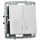 Выключатель 2-кл. СП BRITE ВС10-2-1-БрБ 10А с индик. механизм бел. IEK BR-V20-1-10-K01