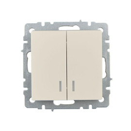 Выключатель 2-кл. СП BRITE ВС10-2-1-БрКр 10А с индик. механизм беж. IEK BR-V20-1-10-K10