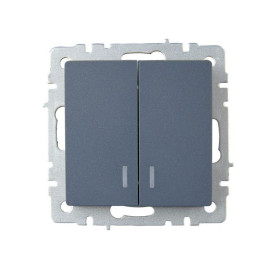 Выключатель 2-кл. СП BRITE ВС10-2-1-БрМ 10А с индик. механизм маренго IEK BR-V20-1-10-K35