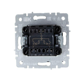 Выключатель 2-кл. СП BRITE ВС10-2-1-БрМ 10А с индик. механизм маренго IEK BR-V20-1-10-K35