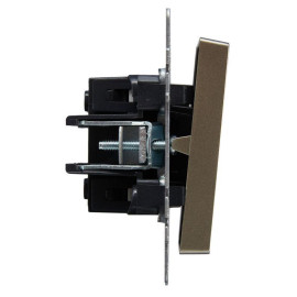 Выключатель 2-кл. СП BRITE ВС10-2-1-БрШ 10А с индик. механизм шампань IEK BR-V20-1-10-K37