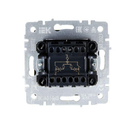 Выключатель 2-кл. СП BRITE ВС10-2-1-БрШ 10А с индик. механизм шампань IEK BR-V20-1-10-K37