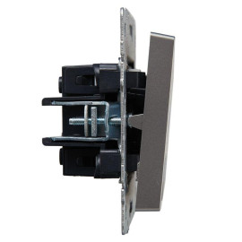 Выключатель 2-кл. СП BRITE ВС10-2-1-БрС 10А с индик. механизм сталь IEK BR-V20-1-10-K46