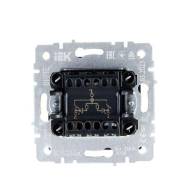 Выключатель 2-кл. СП BRITE ВС10-2-1-БрС 10А с индик. механизм сталь IEK BR-V20-1-10-K46