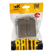 Выключатель 2-кл. СП BRITE ВС10-2-1-БрС 10А с индик. механизм сталь IEK BR-V20-1-10-K46
