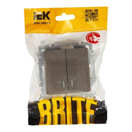 Выключатель 2-кл. СП BRITE ВС10-2-1-БрС 10А с индик. механизм сталь IEK BR-V20-1-10-K46