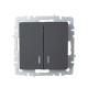Выключатель 2-кл. СП BRITE ВС10-2-1-БрГ 10А с индик. механизм графит IEK BR-V20-1-10-K53