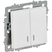 Выключатель 2-кл. СП BRITE ВС10-2-1-БрАБ 10А с индикацией механизм арктич. бел. IEK BR-V20-1-10-K91