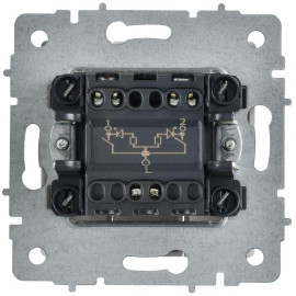 Выключатель 2-кл. СП BRITE ВС10-2-1-БрАБ 10А с индикацией механизм арктич. бел. IEK BR-V20-1-10-K91
