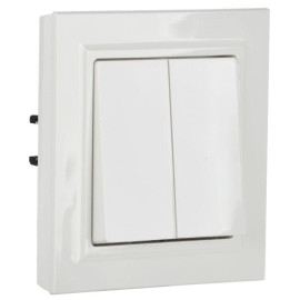 Выключатель проходной 2-кл. СП BRITE ВС10-2-6-БрБ 10А механизм бел. IEK BR-V22-0-10-K01