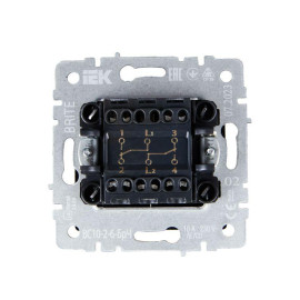 Выключатель проходной 2-кл. СП BRITE ВС10-2-6-БрЧ 10А механизм черн. IEK BR-V22-0-10-K02