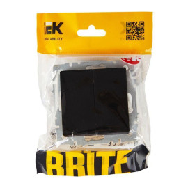 Выключатель проходной 2-кл. СП BRITE ВС10-2-6-БрЧ 10А механизм черн. IEK BR-V22-0-10-K02