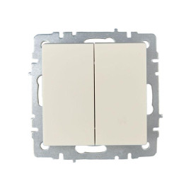 Выключатель проходной 2-кл. СП BRITE ВС10-2-6-БрКр 10А механизм беж. IEK BR-V22-0-10-K10