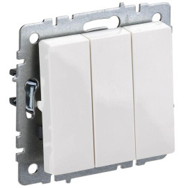 Выключатель 3-кл. СП BRITE ВС10-3-0-БрБ 10А механизм бел. IEK BR-V30-0-10-K01