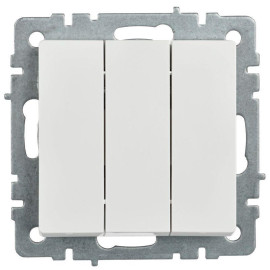 Выключатель 3-кл. СП BRITE ВС10-3-0-БрБ 10А механизм бел. IEK BR-V30-0-10-K01